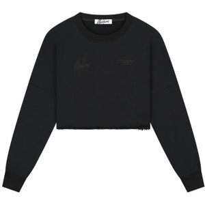 Malelions Women Cropped Gallery Sweater - Black XS