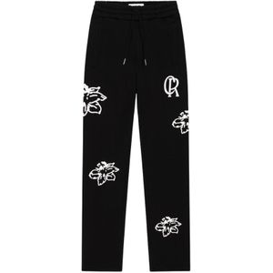 Croyez Straight Leg Flower Sweatpants - Black XS