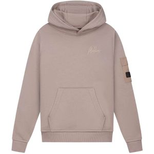 Malelions Kids Nylon Pocket Hoodie - Grey Brown 4-104