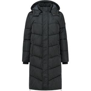 Malelions Women Signature Long Puffer Jacket - Black