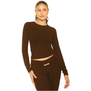ong Sleeve Lounge Top - Brown XS