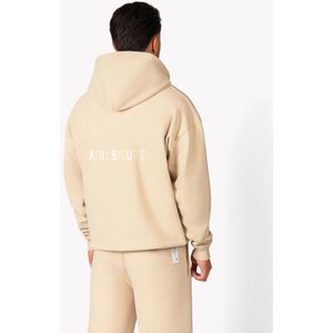 Cut Hoodie - Taupe/Off White L