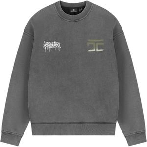JorCustom Graffiti Fleece Crewneck Sweater - Acid Grey XS