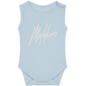 Malelions Baby Romper - Light Blue 0-3M