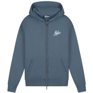 Malelions Splash Zip Hoodie - Slate/Bright Blue XS