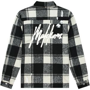 Malelions Flannel Overshirt - Black/White XS