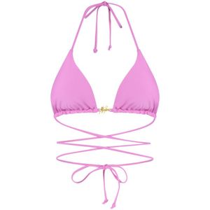 Malelions Women Wrap Bikini Top - Magenta XL