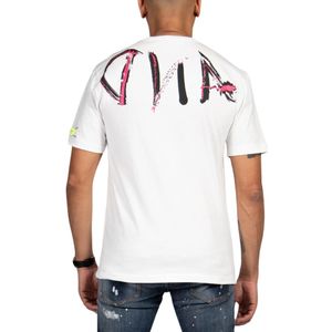 Signature Scribble Tee - Off White/Pink XL