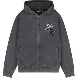 JorCustom Above All Fleece Zipped Hoodie - Acid Grey XS