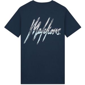 Malelions Split 2.0 T-Shirt - Navy/Beige XS