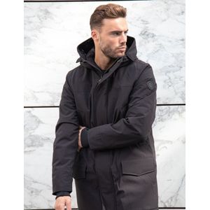 Airforce Slimfit Herringbone Parka - Zwart XS