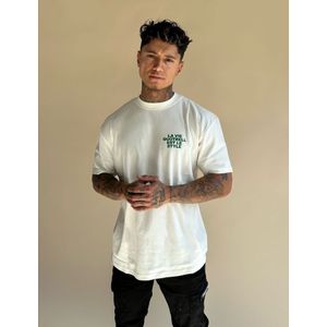 Quotrell La Vie T-Shirt - Off White/Green XL