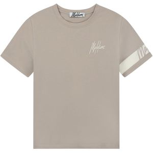 Malelions Women Captain T-Shirt - Taupe/Off White S