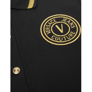 Women V-Emblem Polo Dress - Black/Gold XL
