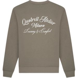 Quotrell Atelier Milano Crewneck - Faded Olive/White S