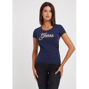 Guess Script Tee - Blackened Blue XS