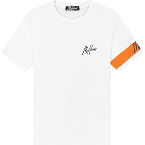 Malelions Captain T-Shirt - White/Orange 4XL