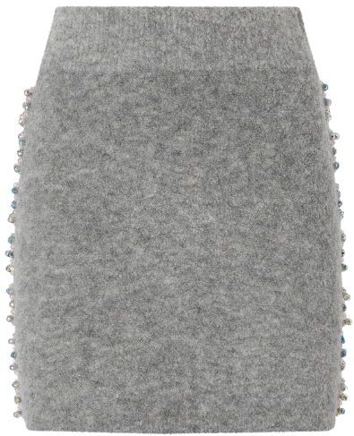 Pinko - Believe Gonna Confort Wool Con - Monument Grey - Minirok