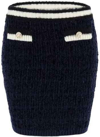 Guess - Aomori Tape Yarn Skirt - Suiting Blue Multi - Wikkelrok