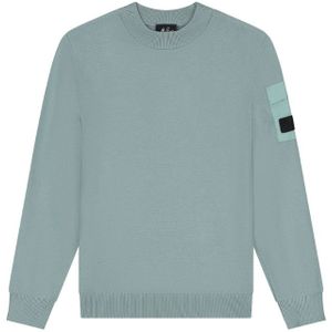 Malelions Kids Knitted Pocket Sweater - Aqua Grey 4-104