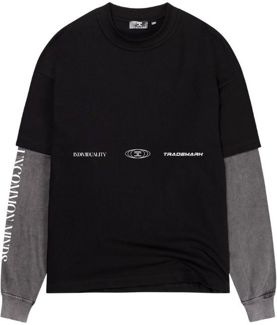 UncommonMinds - Double Layered T-Shirt - Zwart - Loose Fit