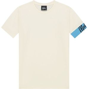 Malelions Kids Captain T-Shirt 2.0 - Beige/Blue 128