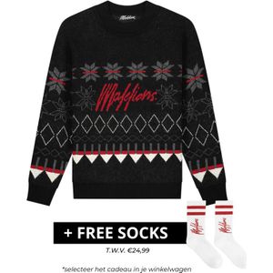 Malelions Christmas Sweater - Black/Red XXL