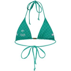 Malelions Women Tara Monogram Bikini Top - Bright Green XL