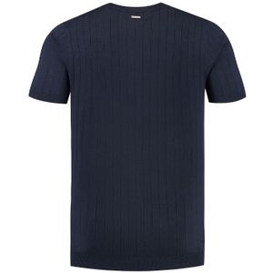 Striped Knitwear T-Shirt - Navy XXL