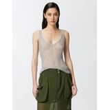 Pinko - Transparent Knitted Tank Top - Grigio Perla - Viscoseblend