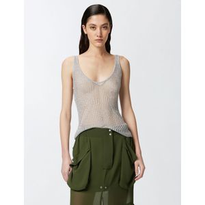 Pinko - Transparent Knitted Tank Top - Grigio Perla - Viscoseblend