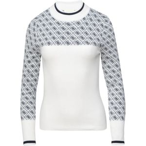 Guess - LS Mock Neck Aubrey 4G - Sweater - 4G Cream en Blauw