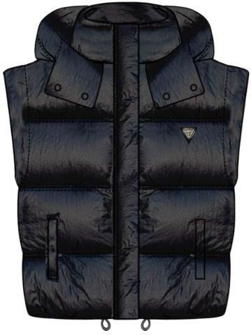 Guess - Ernestine Crop Padded Vest - Zwart - Gewatteerd