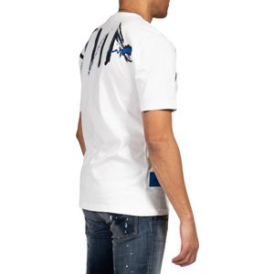 Signature Scribble Tee - Off White/Blue S