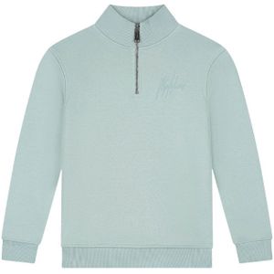 Malelions Kids Turtle Half Zip Sweater - Aqua Grey 2-92