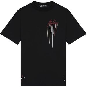 Malelions Oversized Painter T-Shirt - Black/Burgundy S