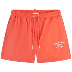 Croyez Fraternite Swim Shorts - Coral/White