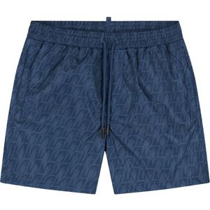 Malelions Monogram Swim Shorts - Navy M