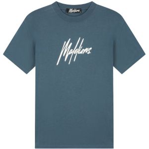 Malelions Essentials T-Shirt - Slate/Off-White XXS