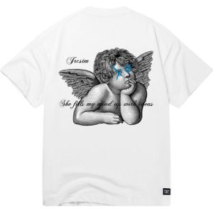 JorCustom Angel Loose Fit T-Shirt - White/Petrol XXL