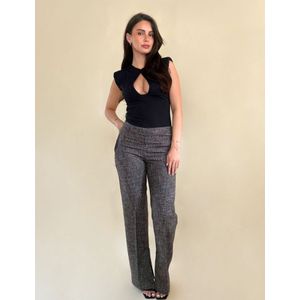 Pinko Pugliese Trousers- Nero/Marrone/Bianco 40-XS