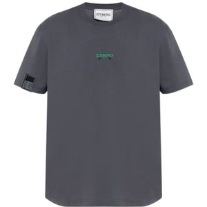 Iceberg - T-shirt - Grijs - Katoen - Korte Mouwen - Ronde Hals