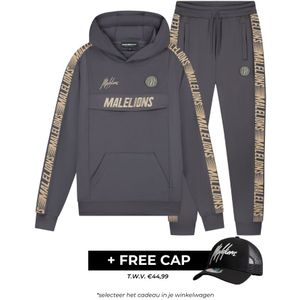 Malelions Sport Warming Up Tracksuit - Antra/Gold XXS