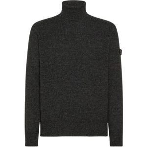 Peuterey - Stranded Wool High-Collar Sweater - Zwart - Wol