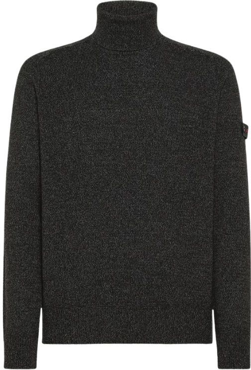 Peuterey - Stranded Wool High-Collar Sweater - Zwart - Wol