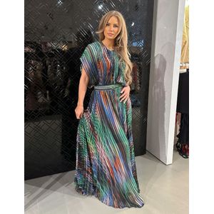 Just Cavalli Women Long Plisse Element Dress - Multicolor Scuro