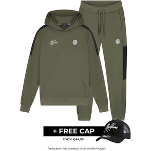 Malelions Sport Transfer Hooded Tracksuit - Army/Black XXS