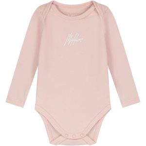 Malelions Baby Long Sleeve Bodysuit - Light Pink 3-6M