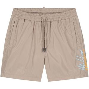 Malelions Split Swim Shorts - Taupe/Dusty Turquoise L