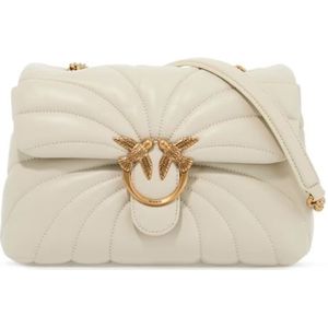 Pinko Love Puff Mini CL Sheep Nappa Bag - White/White/Antique Gold ONE